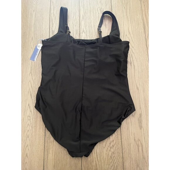 NWT Black One-Piece Swimsuit With Adjustable Straps & Inner Support Band By Sonn - Picture 2 of 6